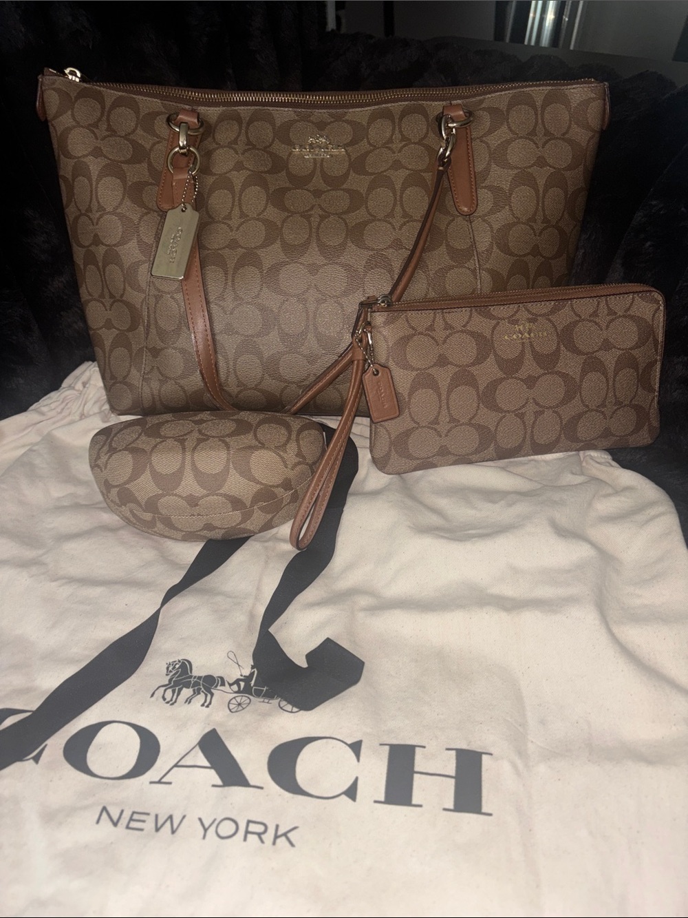 Coach Signature Monogram Tote Set
